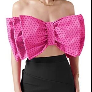 Purple Bow Crop Women's Top